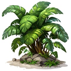 tropical plant on white background