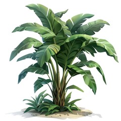 tropical plant on white background