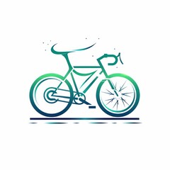 green bicycle shop logo design on white background