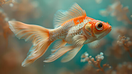 Fototapeta premium A whimsical flying fish
