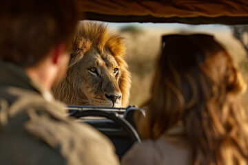 Friends on a thrilling safari trip in the Kenyan wilderness
