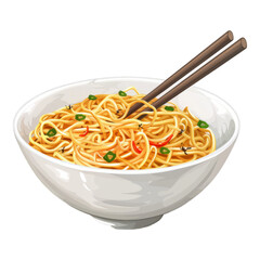 Noodles isolated on transparent background. illustration . Generative ai