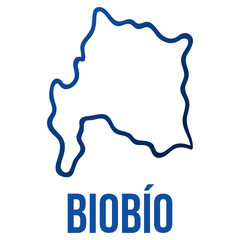 Biobío, Chile region simplified borders outline map