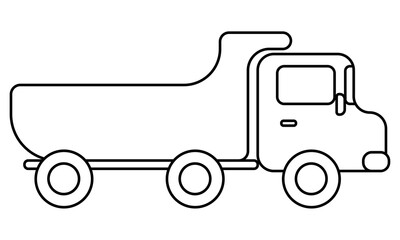 Truck outline car for kids creativity and activity, Doodle coloring page with a vehicle