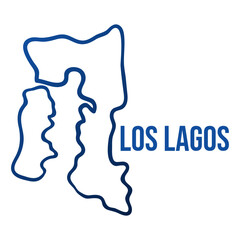 Los Lagos region smooth borders map