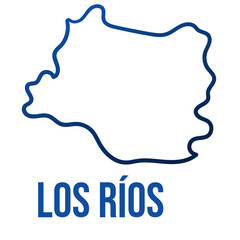 Los Ríos Chilean region simplified borders outline map