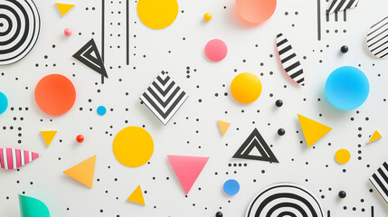 Obraz premium Upbeat background of shapes and stripes