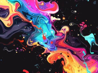 Simple and atmospheric colorful black background design