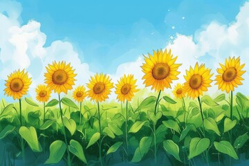 Obraz premium Golden Splendor: Sunflowers in Summer
