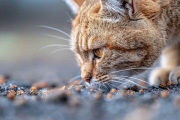 Close-Up of a Cat on the Ground