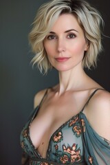Naklejka premium Confident Middle-Aged Woman in Casual Attire