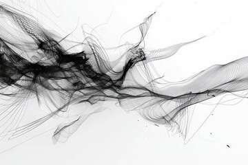 abstract art, black line, computational fluid dynamics, white background