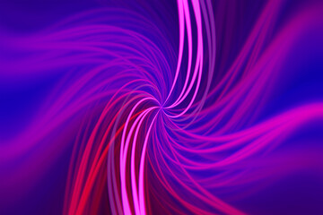 Abstract blue hazy blurred background with purple violet lines in a swirl pattern. Colorful hypnotic illustration