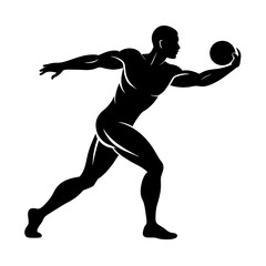 a minimal Discus thrower against a solid white background (10)