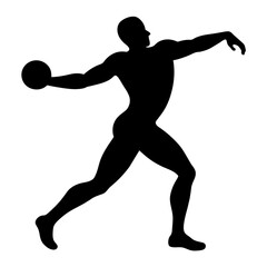 a minimal Discus thrower against a solid white background (6)