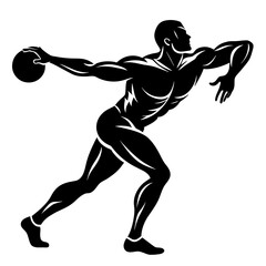 a minimal Discus thrower against a solid white background (15)