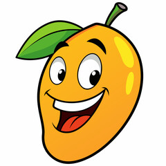 mango fruit groovy carton character vector art illustration (11)