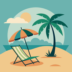 Sea beach vector art illustration (13)