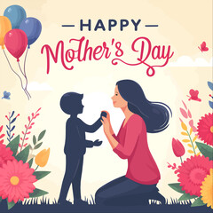 Happy Mother's Day  with Vector illustration design