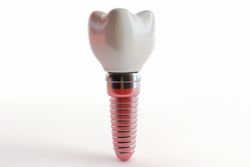 Implant tooth on a white background. Dentistry, tooth with screw