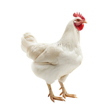 White chicken on transparent or white background