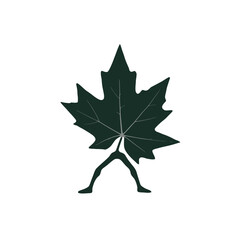Fototapeta premium Linear black icons of leaves and branches set