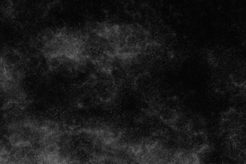 Monochrome Dust Overlay, Abstract Grunge Texture with Particle Effect, Isolated on Black Background