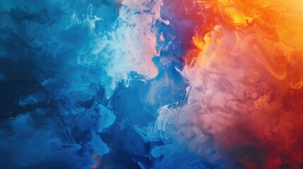 Blue and orange smoke background AIG51A. - Powered by Adobe