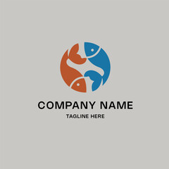 Fish logo template vector icon element isolated - vector illustration