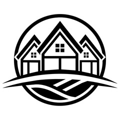 A modern real state minimalist logo icon vector silhouette 