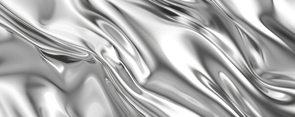 Bright silver metal texture background, shiny and reflective surface with light reflections. pattern or wallpaper.