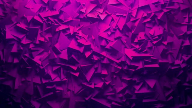 Polygonal 3D Abstraction. Rotating purple geometric shapes. Looped video.