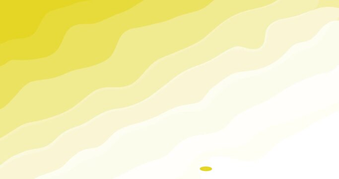 Yellow white color diagonal stripes of lines waving and moving. Abstract seamless looped flat animated gradient background.