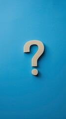 A question mark shape on blue background