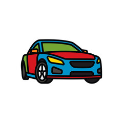 Original vector illustration. A passenger car. A contour icon.