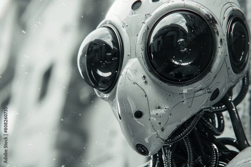 Poster a space-dwelling entity with eyes that can filter and focus different spectrums of light, from infra