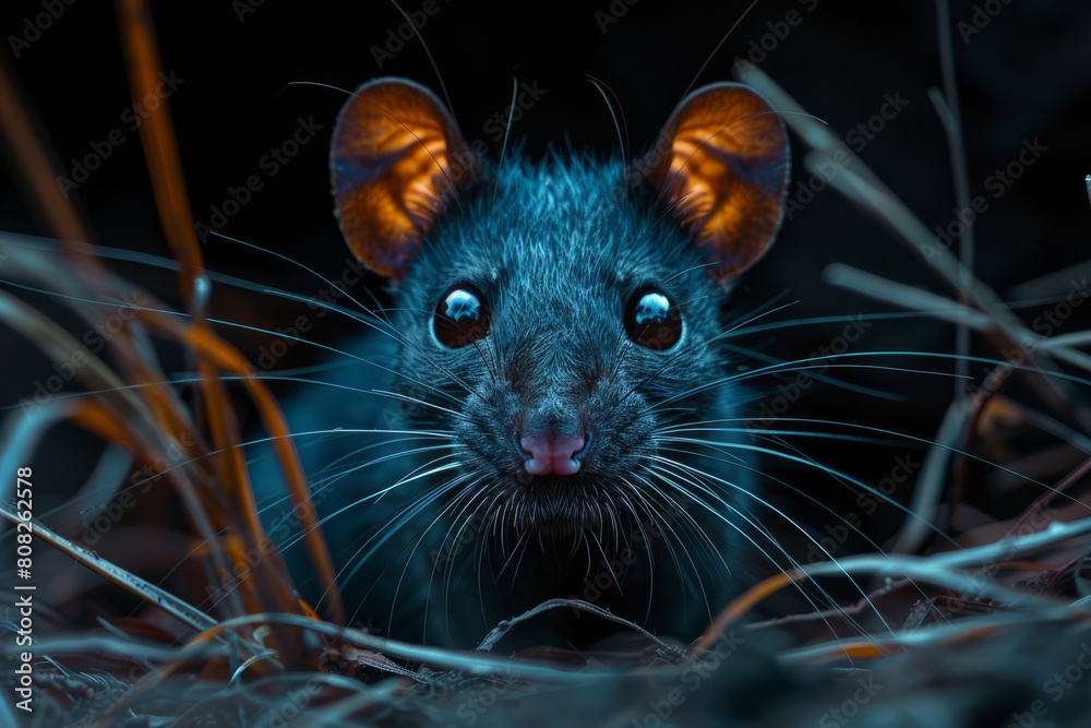 Aufkleber a subterranean animal with magnetic whiskers that detect the earth's magnetic field to navigate unde