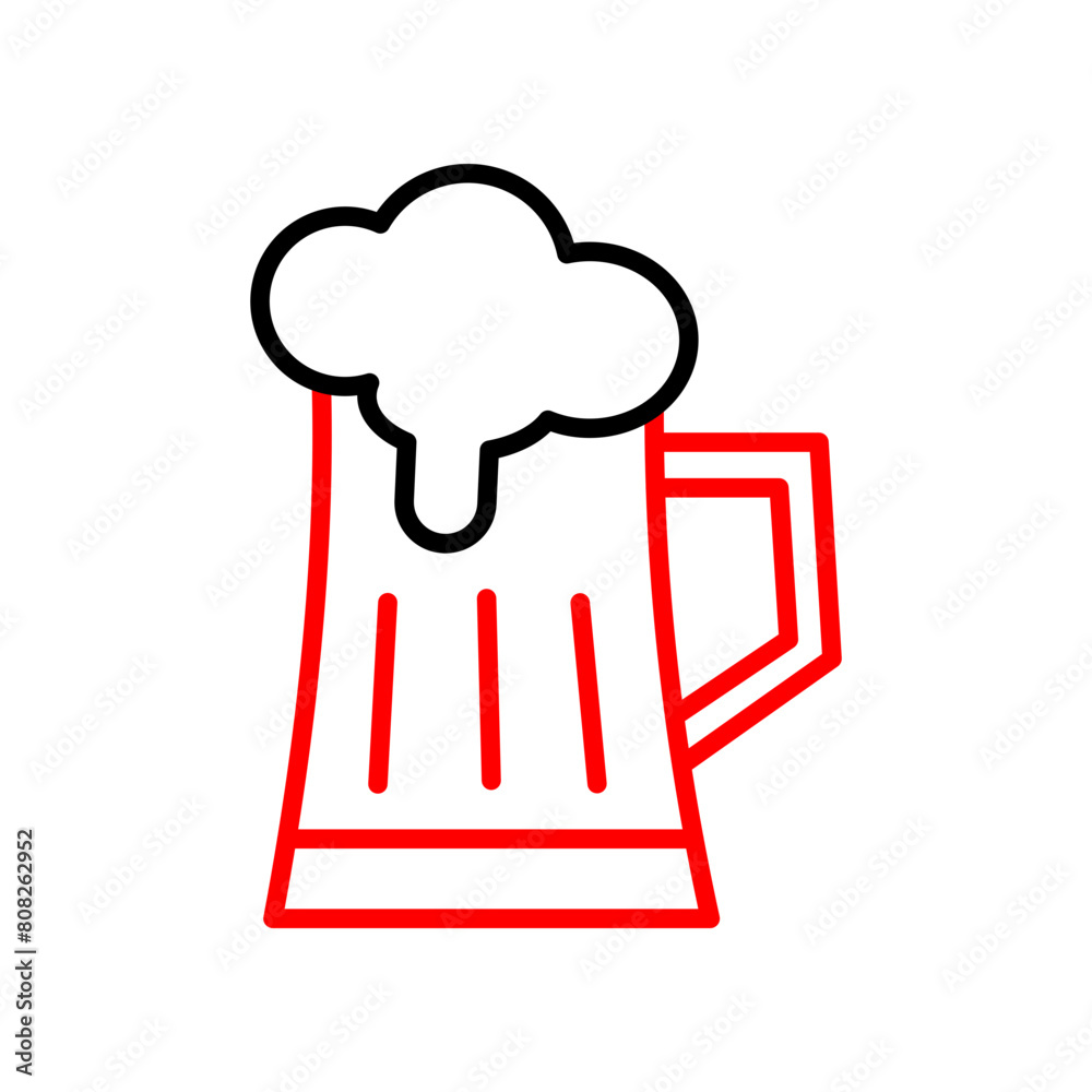 Poster Beer  Vector Line Two Color Icon