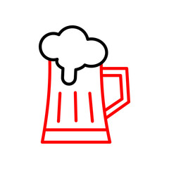 Beer  Vector Line Two Color Icon