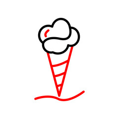 Ice Cream  Vector Line Two Color Icon