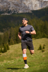 Trail runner man in a race - 808263970