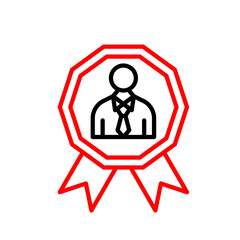 Employee Of The Month  Vector Line Two Color Icon