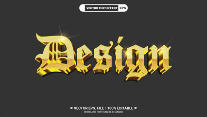 Design 3d editable shiny golden luxury elegant style vector text effect