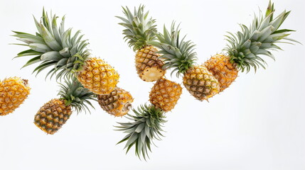 Fototapeta premium Fresh pineapples fly in the air