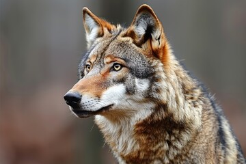 Close Up of a Wolf With Blurry Background