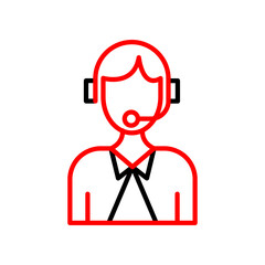 Customer Service  Vector Line Two Color Icon