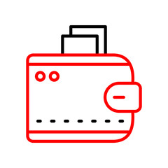 Fototapeta premium Wallet Vector Line Two Color Icon
