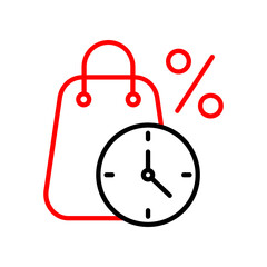 Limited Time  Vector Line Two Color Icon
