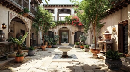 Fototapeta premium Captivating Moroccan-Style Courtyard