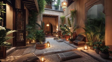 Fototapeta premium Captivating Moroccan-Style Courtyard